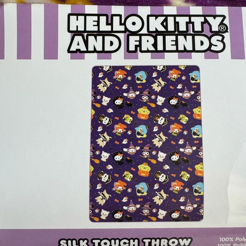 Hello Kitty And Friends Halloween Blanket Purple Silk Touch Throw